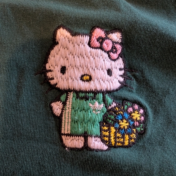 Adidas Originals X Hello Kitty T Shirt Dress Collegiate Green L/XL HTF 🔥 RARE - Picture 8 of 11